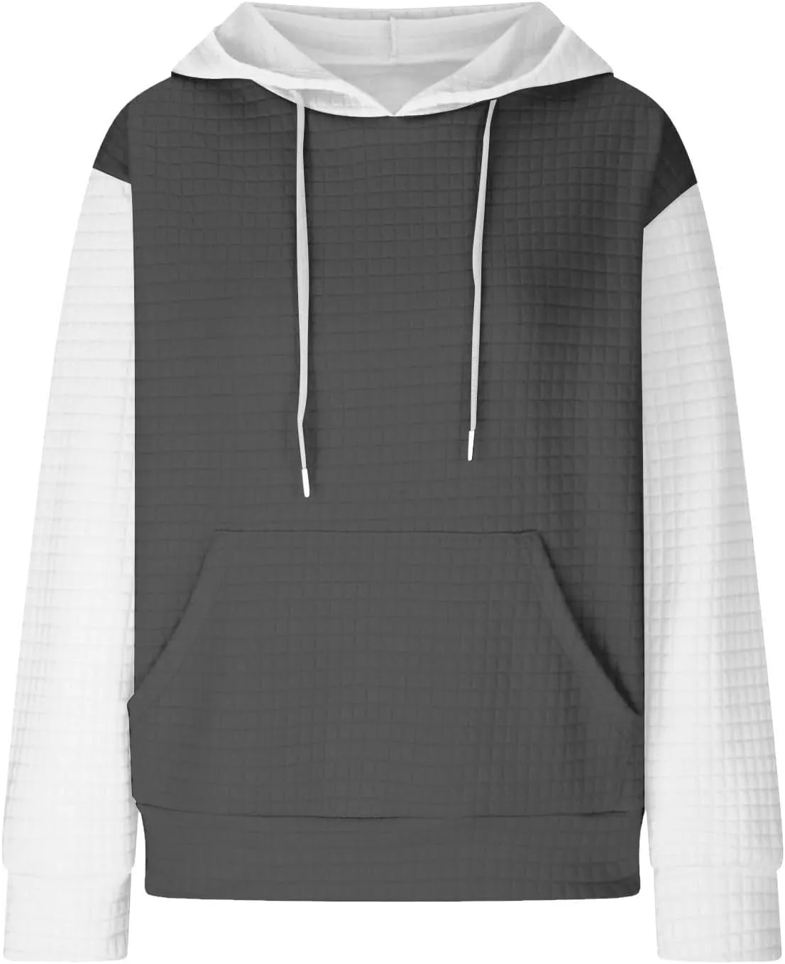 Womens Hoodies Oversized Sweatshirts 2024 Fashion Block Color Casual Crewneck Long Sleeve Loose Fit Winter Clothes