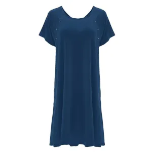 Women's Solid Bamboo Labor and Delivery Hospital Gown - Navy